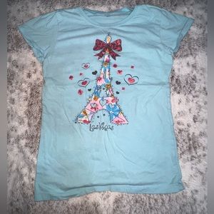 Blue Shirt with Paris Logo